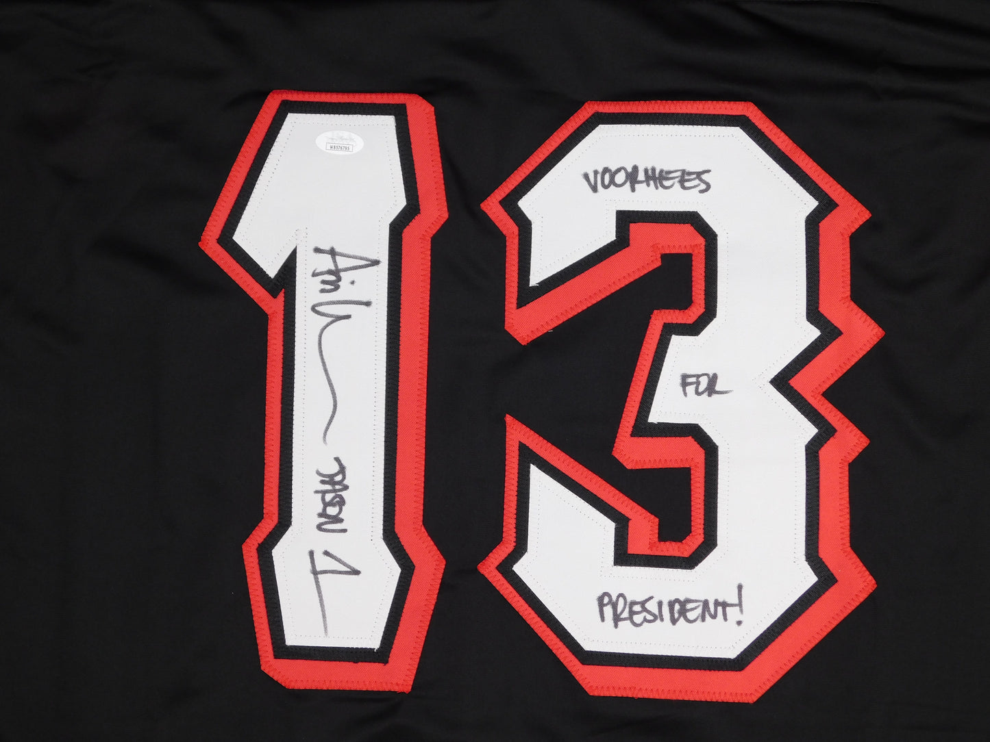 Ari Lehman Signed Jason Voorhees Hockey Jersey Friday The 13th Voorhees For President JSA COA