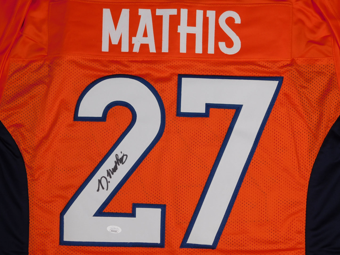 Damarri Mathis Signed Autographed Denver Broncos Orange Jersey Pitt Panthers JSA COA