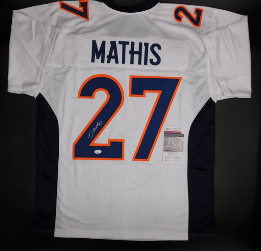 Damarri Mathis Signed Autographed Denver Broncos White Jersey Pitt Panthers JSA COA