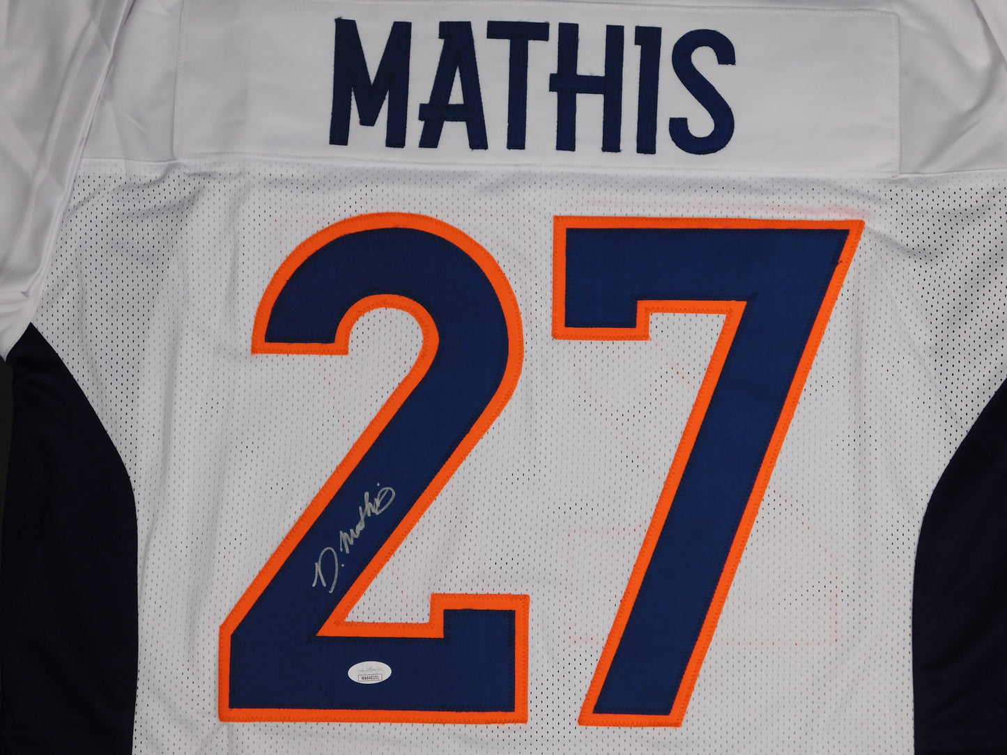 Damarri Mathis Signed Autographed Denver Broncos White Jersey Pitt Panthers JSA COA