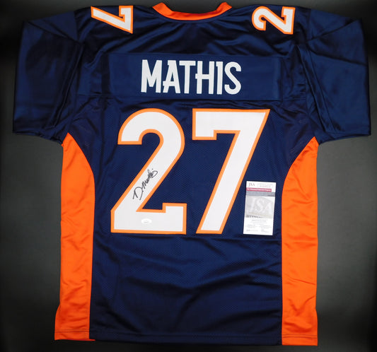 Damarri Mathis Signed Autographed Denver Broncos Blue Jersey Pitt Panthers JSA COA