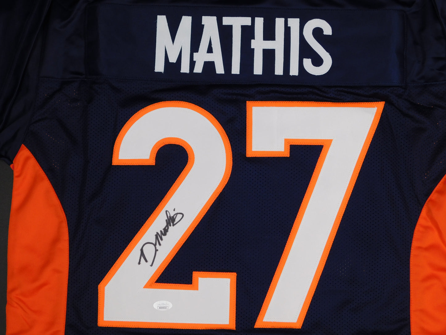 Damarri Mathis Signed Autographed Denver Broncos Blue Jersey Pitt Panthers JSA COA