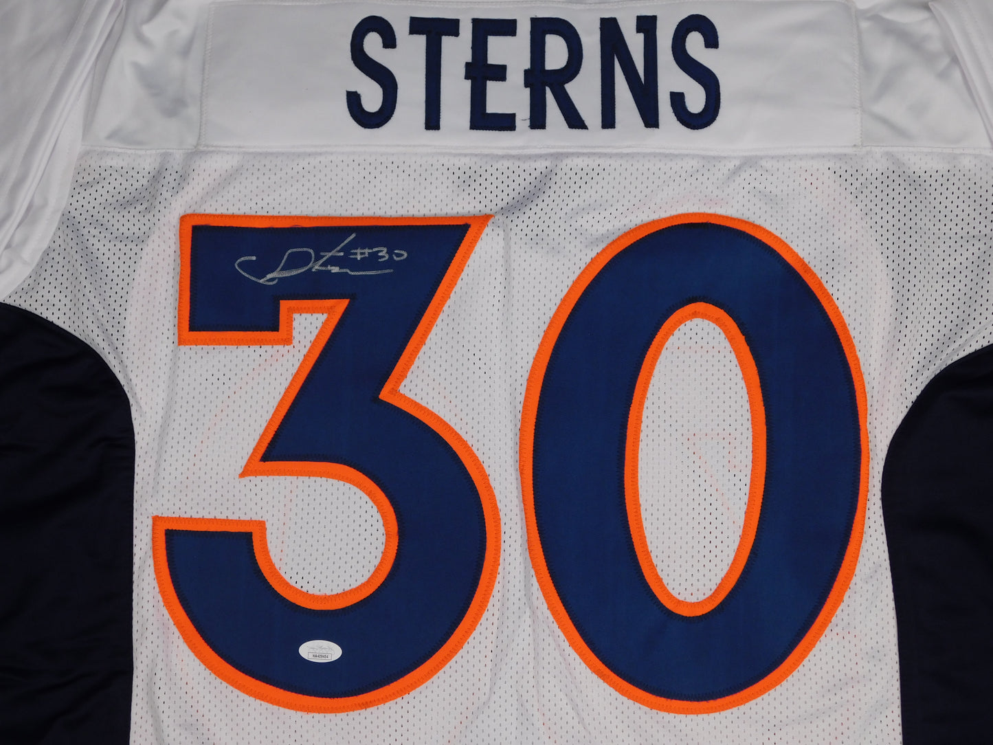 Caden Sterns Signed Autographed Denver Broncos White Football Jersey JSA COA