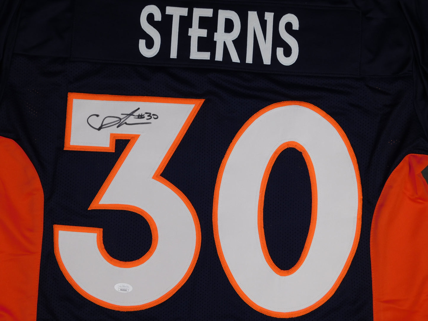 Caden Sterns Signed Autographed Denver Broncos Blue Football Jersey JSA COA