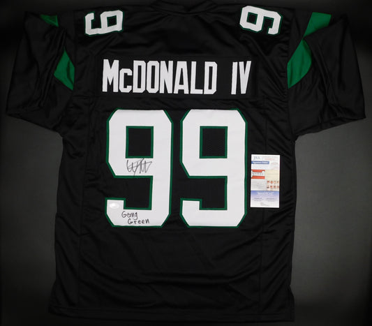 Will McDonald IV Signed Autographed New York Jets Black Football Jersey Gang Green JSA COA