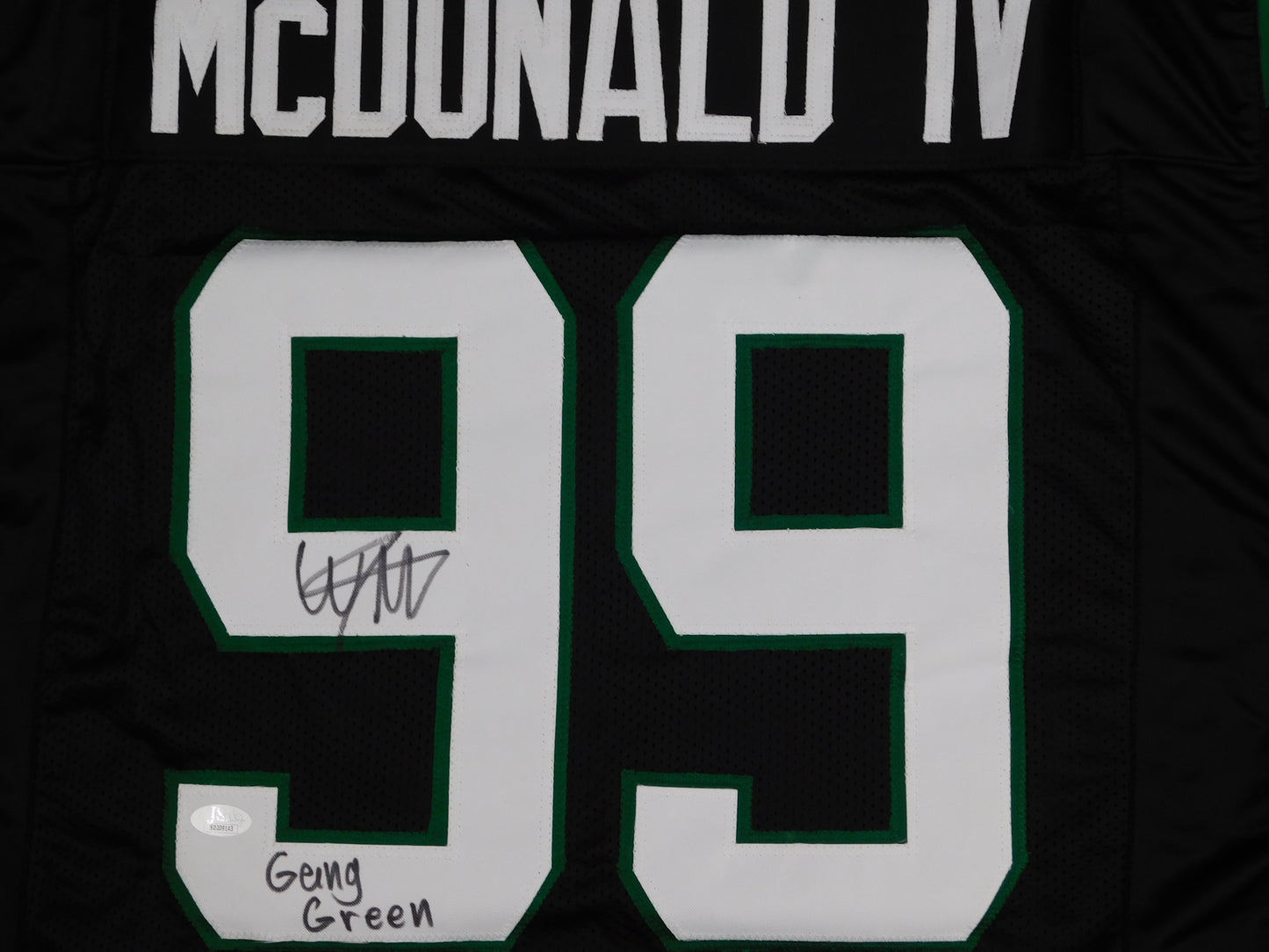 Will McDonald IV Signed Autographed New York Jets Black Football Jersey Gang Green JSA COA