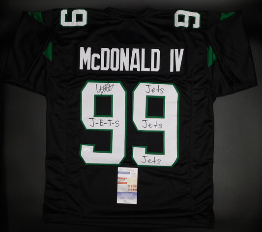 Will McDonald IV Signed Autographed New York Jets Black Football Jersey J-E-T-S JSA COA