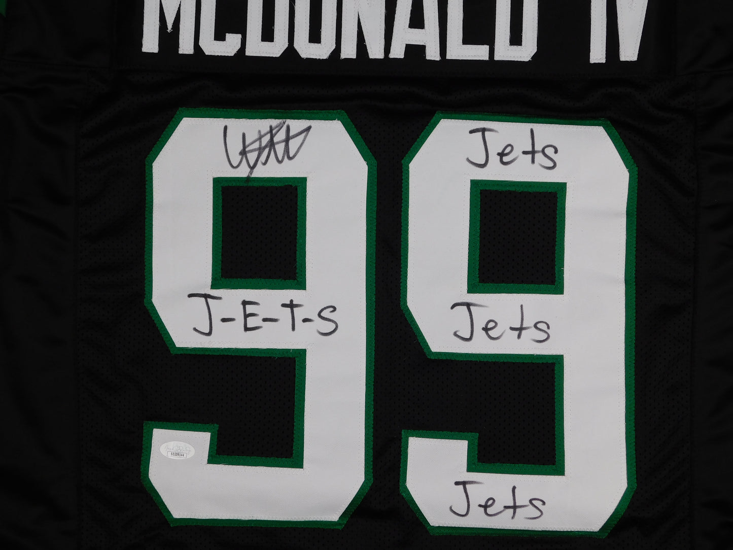 Will McDonald IV Signed Autographed New York Jets Black Football Jersey J-E-T-S JSA COA