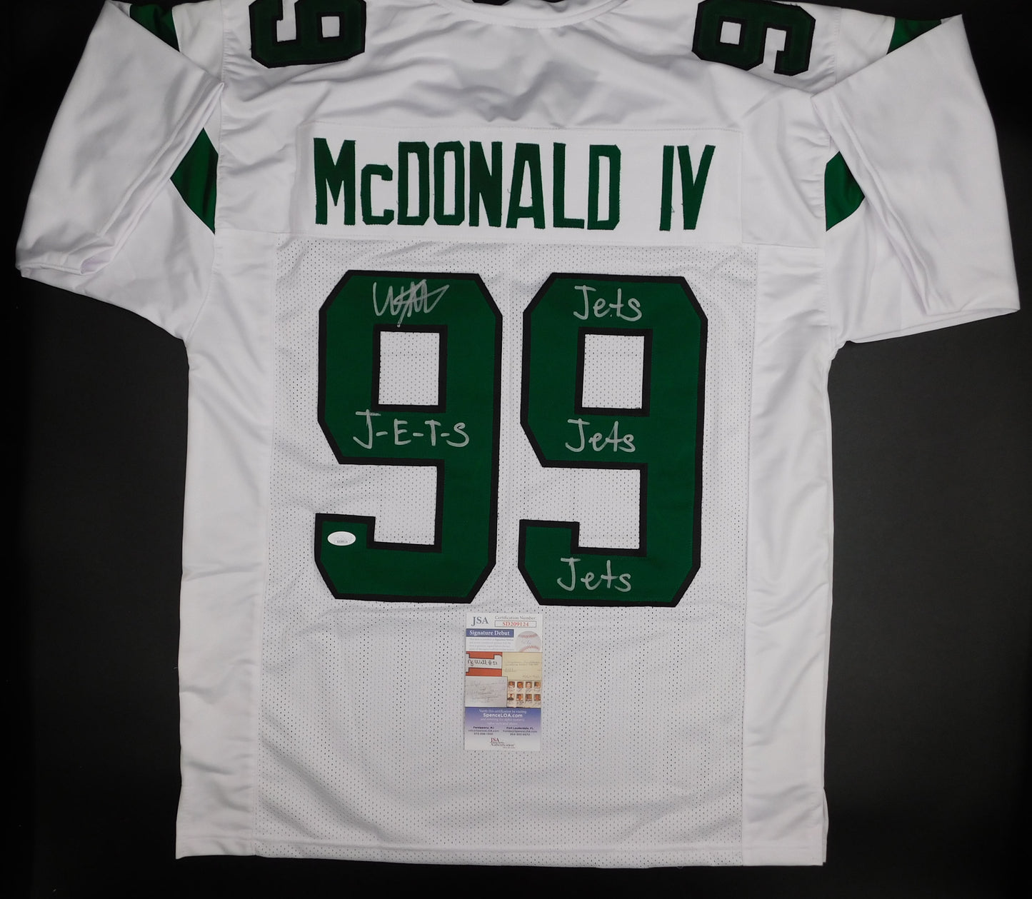 Will McDonald IV Signed Autographed New York Jets White Football Jersey J-E-T-S JSA COA