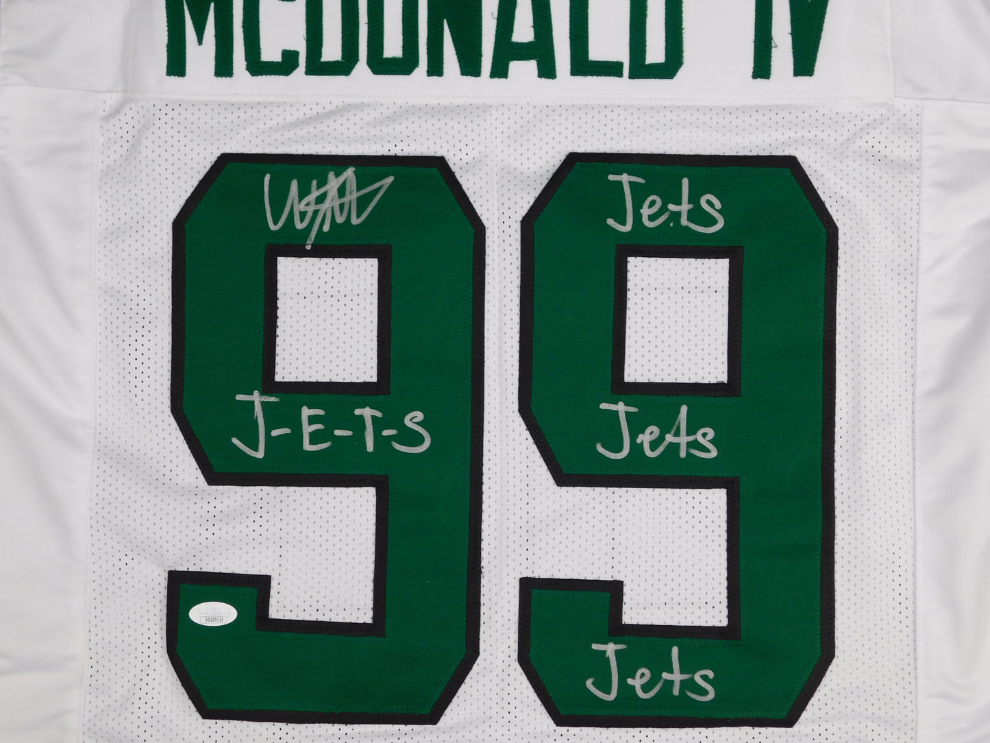 Will McDonald IV Signed Autographed New York Jets White Football Jersey J-E-T-S JSA COA