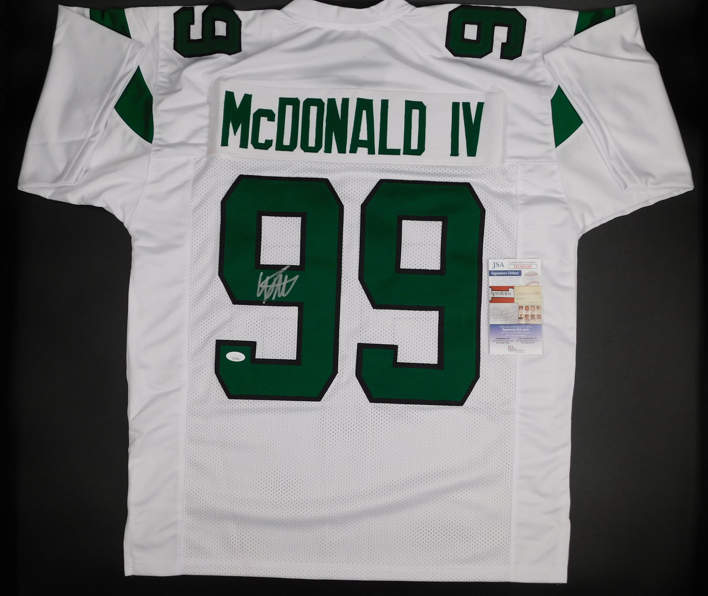 Will McDonald IV Signed Autographed New York Jets White Football Jersey JSA COA