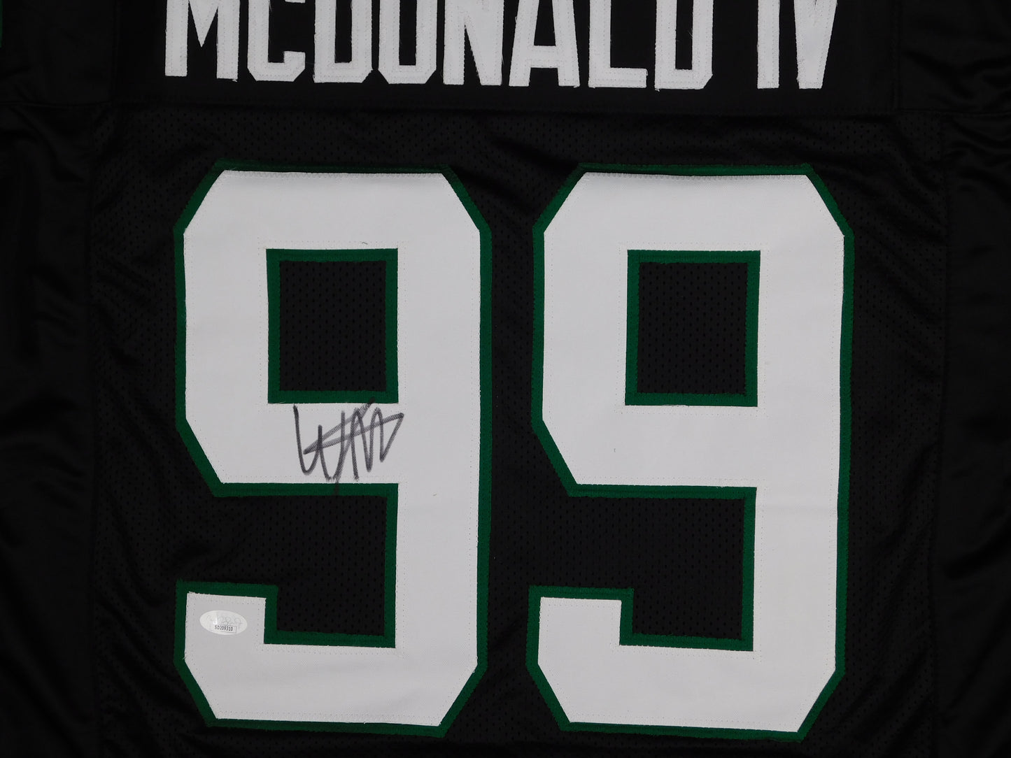 Will McDonald IV Signed Autographed New York Jets Black Football Jersey JSA COA