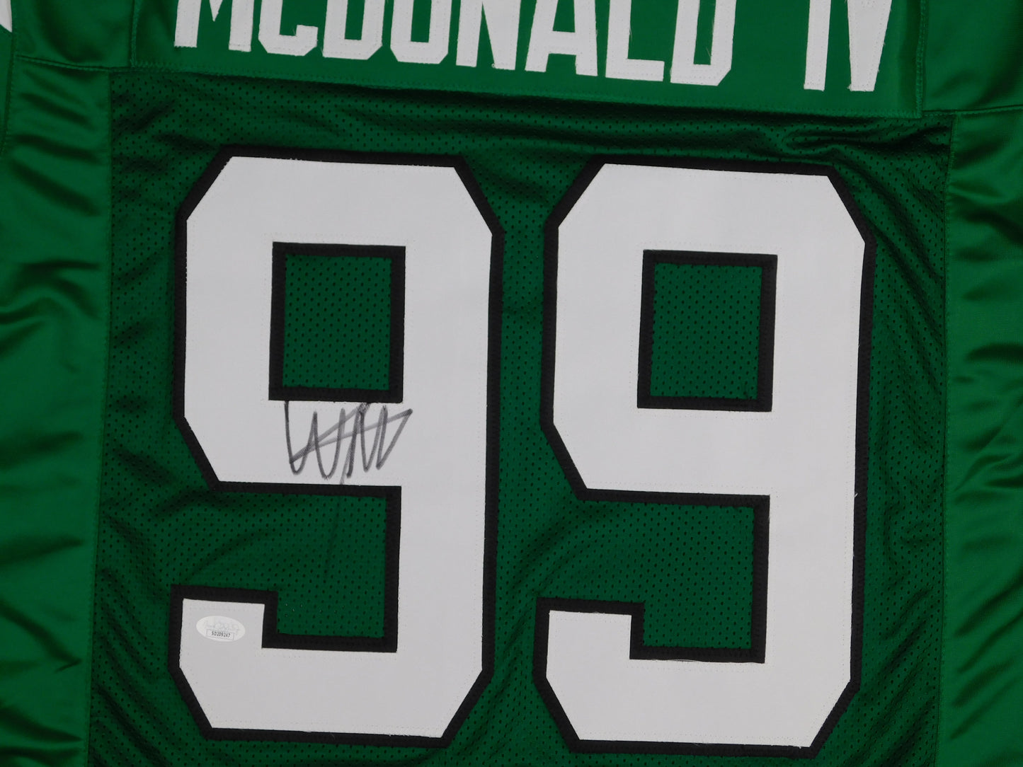 Will McDonald IV Signed Autographed New York Jets Green Football Jersey JSA COA