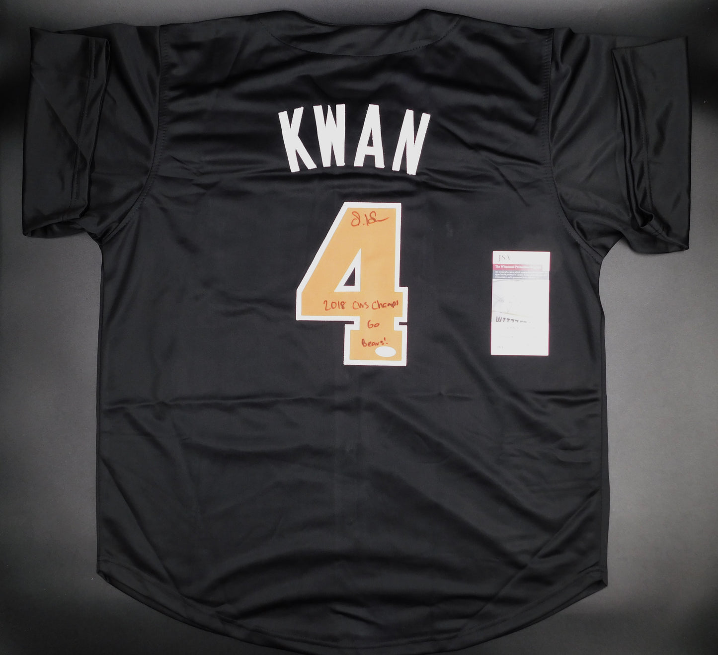 Steven Kwan Signed Autographed Oregon State Baseball Jersey Black CWS Guardians JSA COA