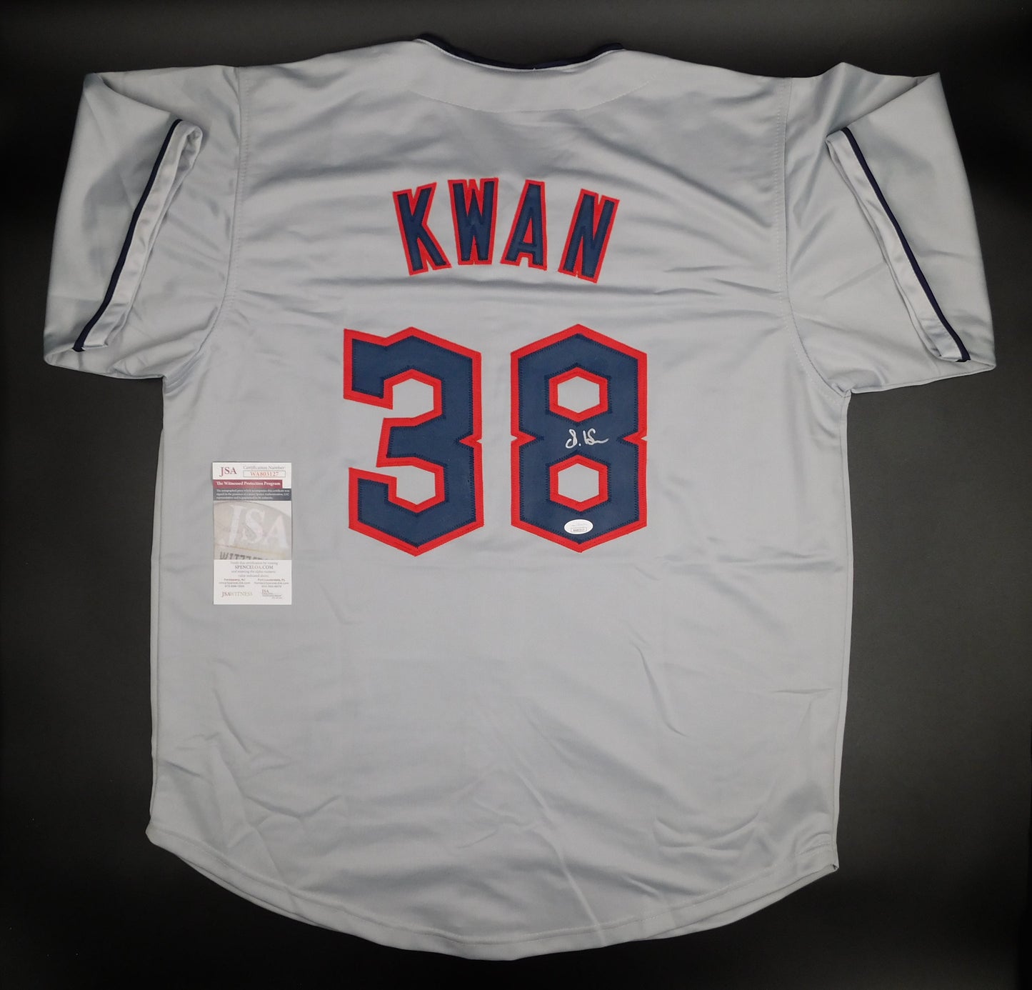 Steven Kwan Signed Autographed Cleveland Guardians Grey Baseball Jersey JSA COA