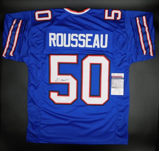 Gregory Greg Rousseau Signed Autographed Buffalo Bills Blue Jersey Miami JSA COA