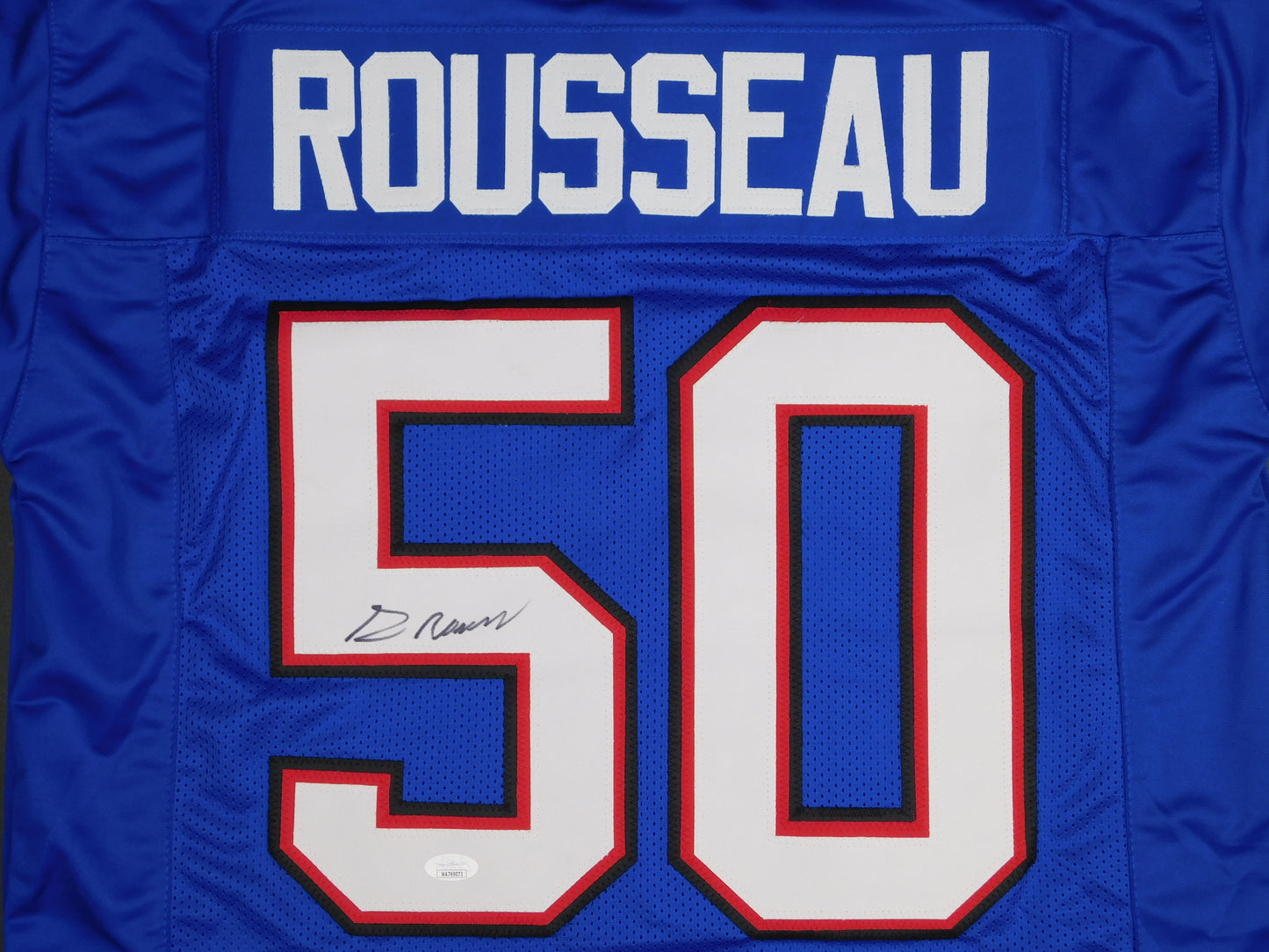 Gregory Greg Rousseau Signed Autographed Buffalo Bills Blue Jersey Miami JSA COA