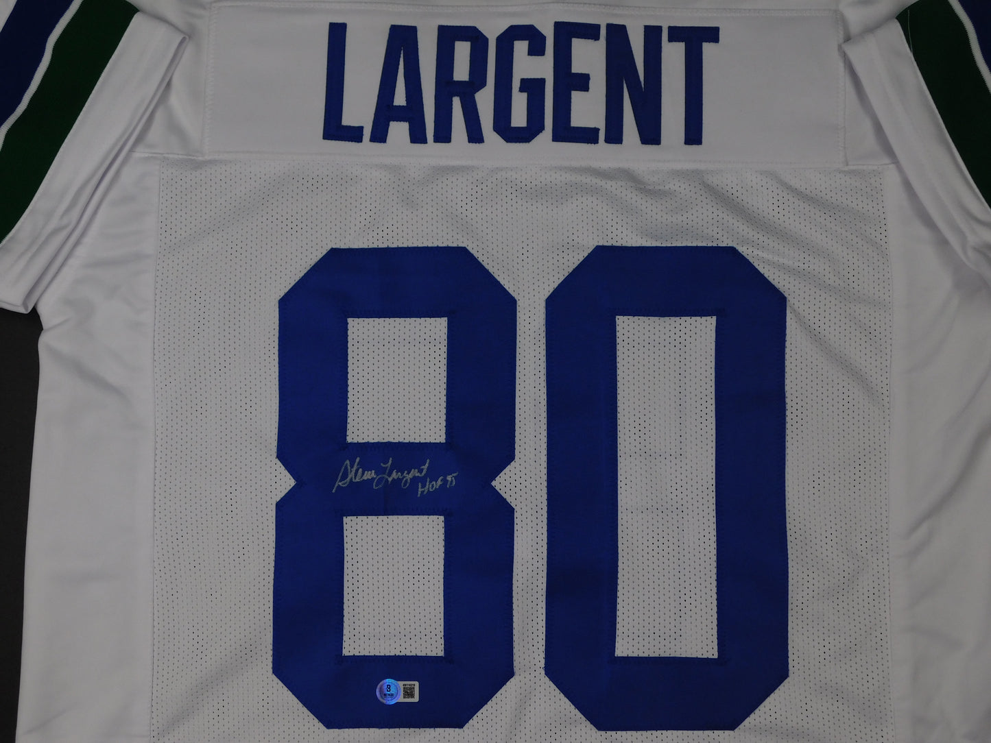Steve Largent Signed Autographed Inscribed HOF 95 Seattle Seahawks White Jersey BAS COA