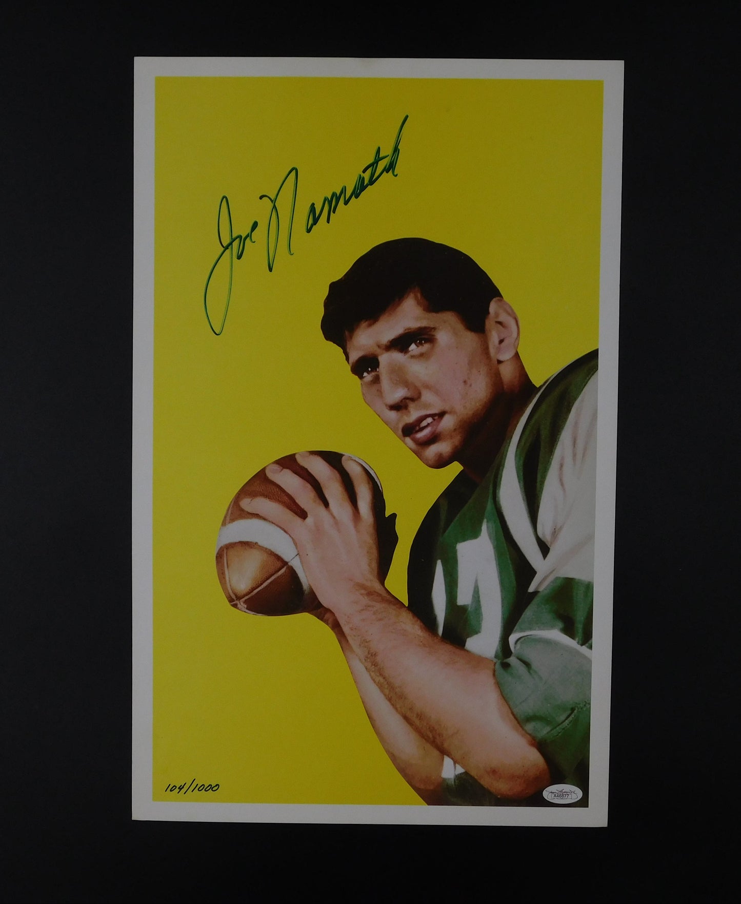 Joe Namath Signed Autographed 12x19 1965 Topps Photo Litho NY Jets /1000 JSA COA