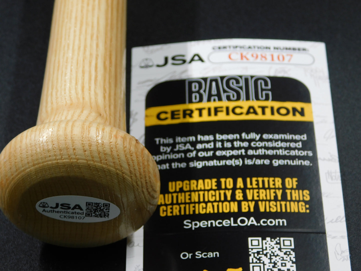 Ralph Branca & Bobby Thomson Dual Signed Baseball Bat Shot Heard Round The World JSA COA