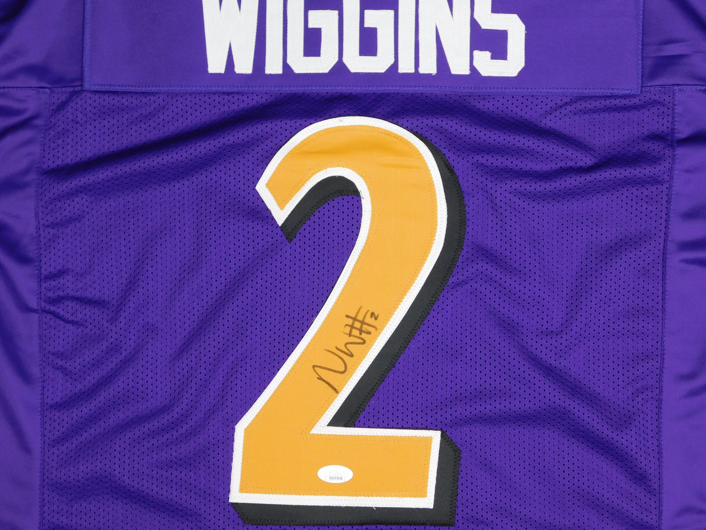 Nate Wiggins Signed Autographed Baltimore Ravens Color Rush Football Jersey JSA COA