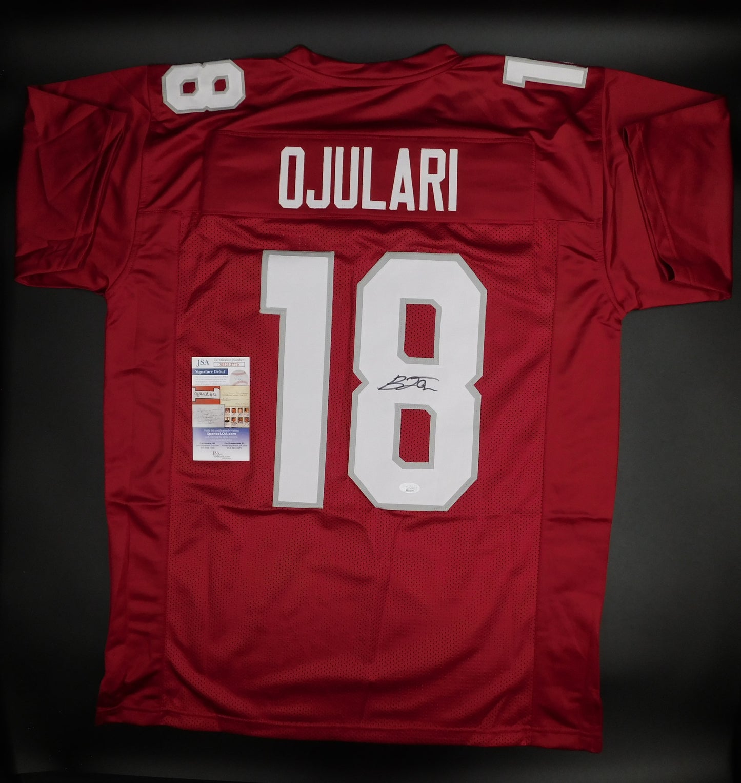 BJ Ojulari Signed Autographed Arizona Cardinals Red Maroon Football Jersey JSA COA