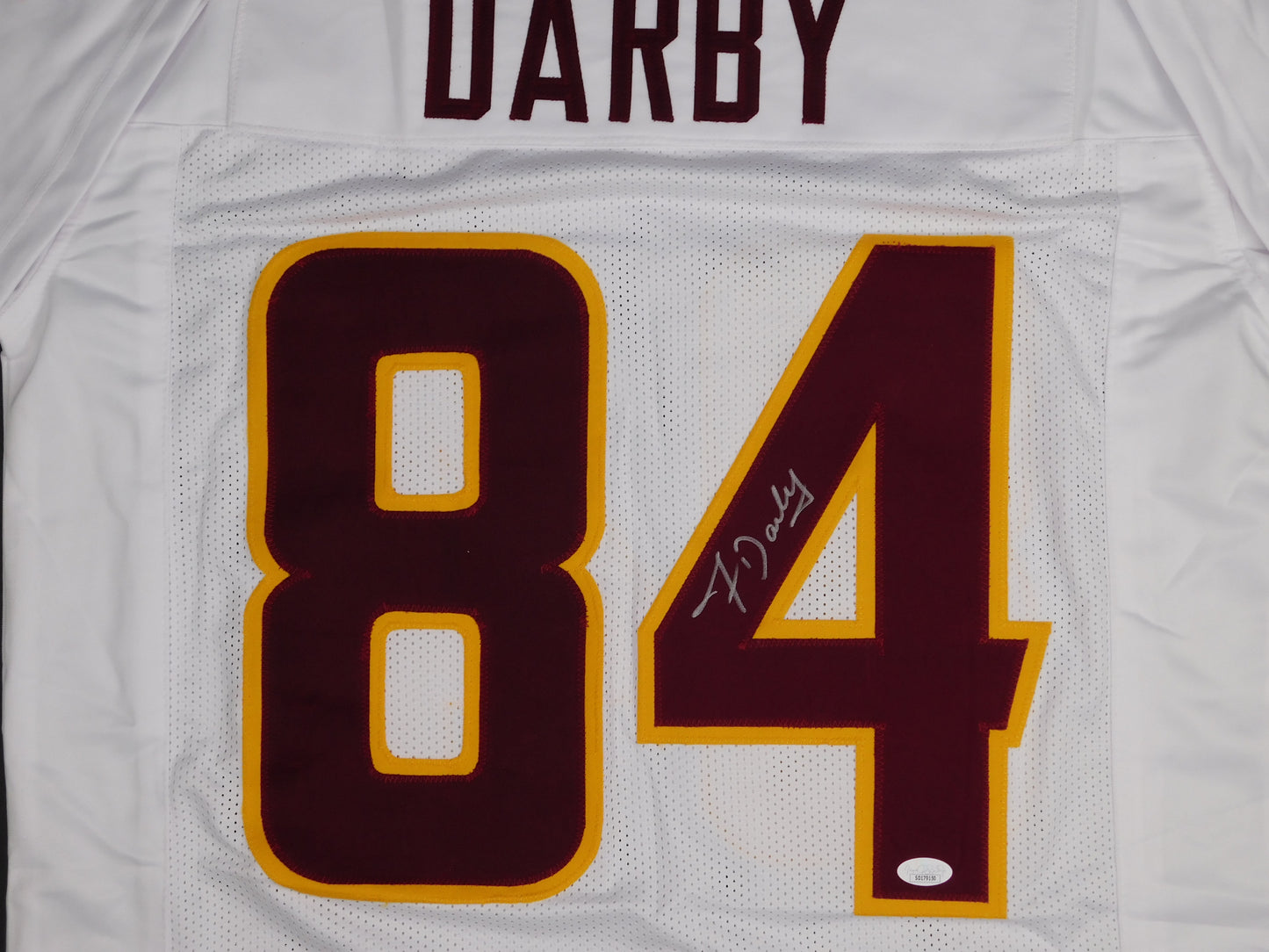 Frank Darby Signed Autographed Arizona St Sun Devils White Football Jersey JSA COA