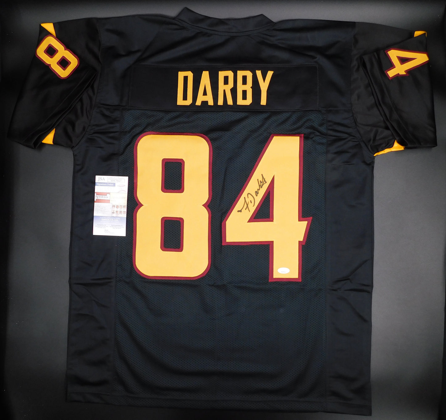 Frank Darby Signed Autographed Arizona St Sun Devils Black Football Jersey JSA COA