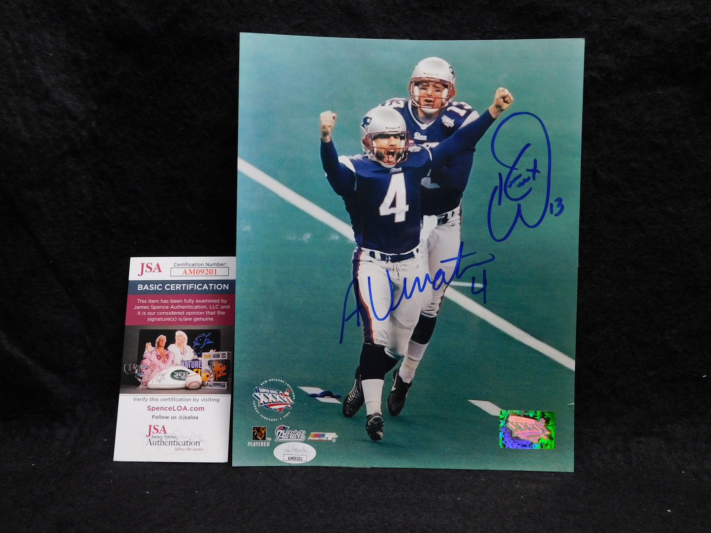 Adam Vinatieri&Walter Signed/Autographed 8x10 Photo New England Patriots JSA COA