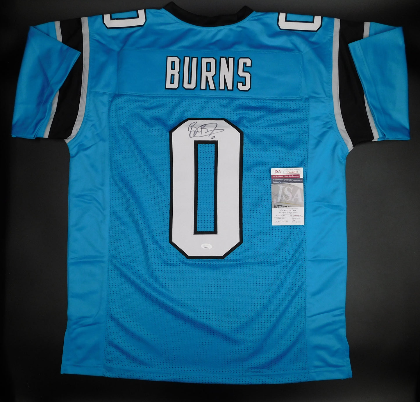 Brian Burns Signed Autographed Carolina Panthers Blue Football Jersey JSA COA