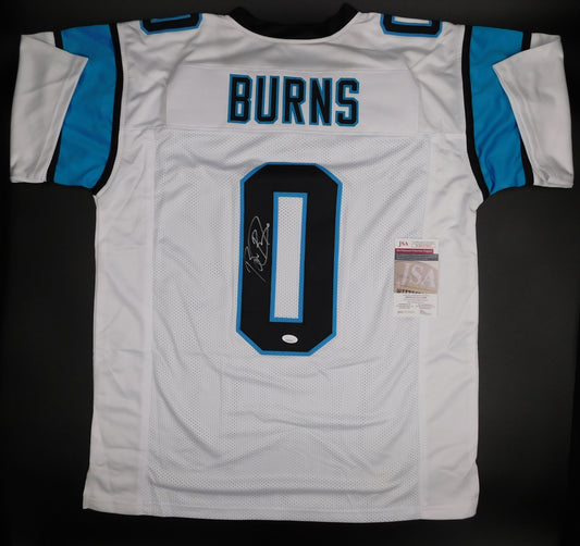 Brian Burns Signed Autographed Carolina Panthers White Football Jersey JSA COA