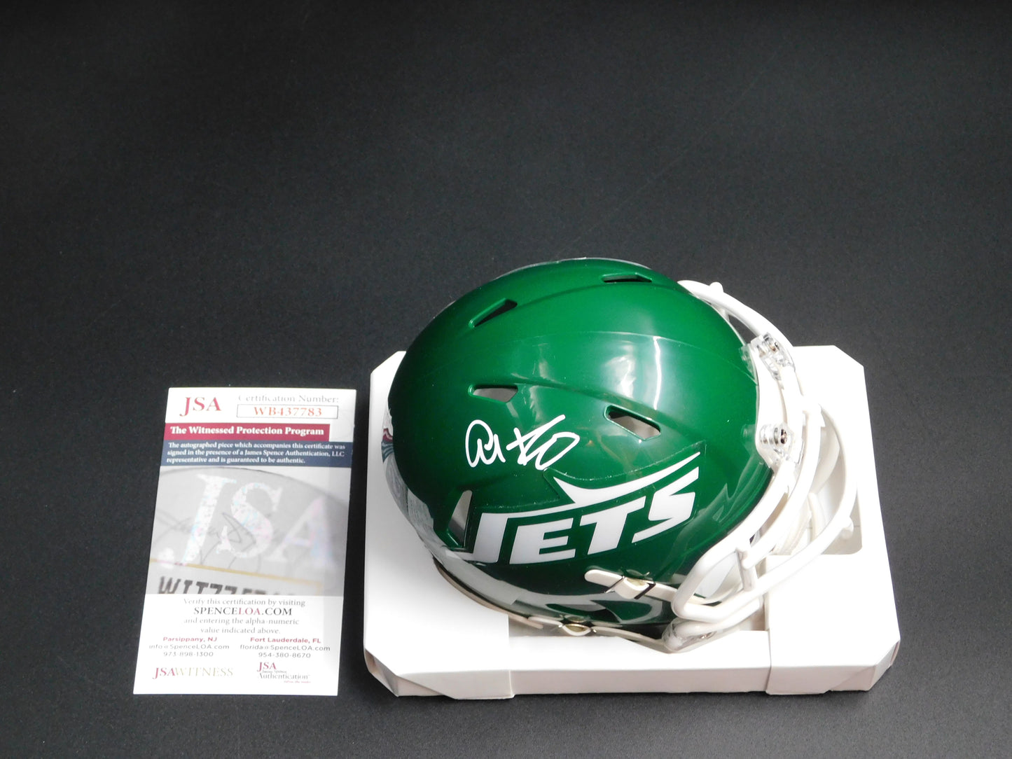 Al Toon Signed Autographed New York Jets Throwback Speed Mini Helmet JSA COA