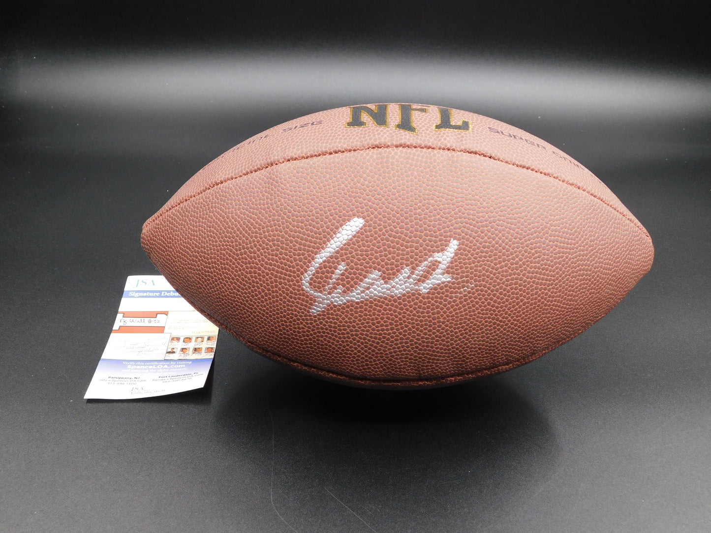 Cameron Cam Ward Signed Autographed NFL Wilson Football Miami Hurricanes JSA COA