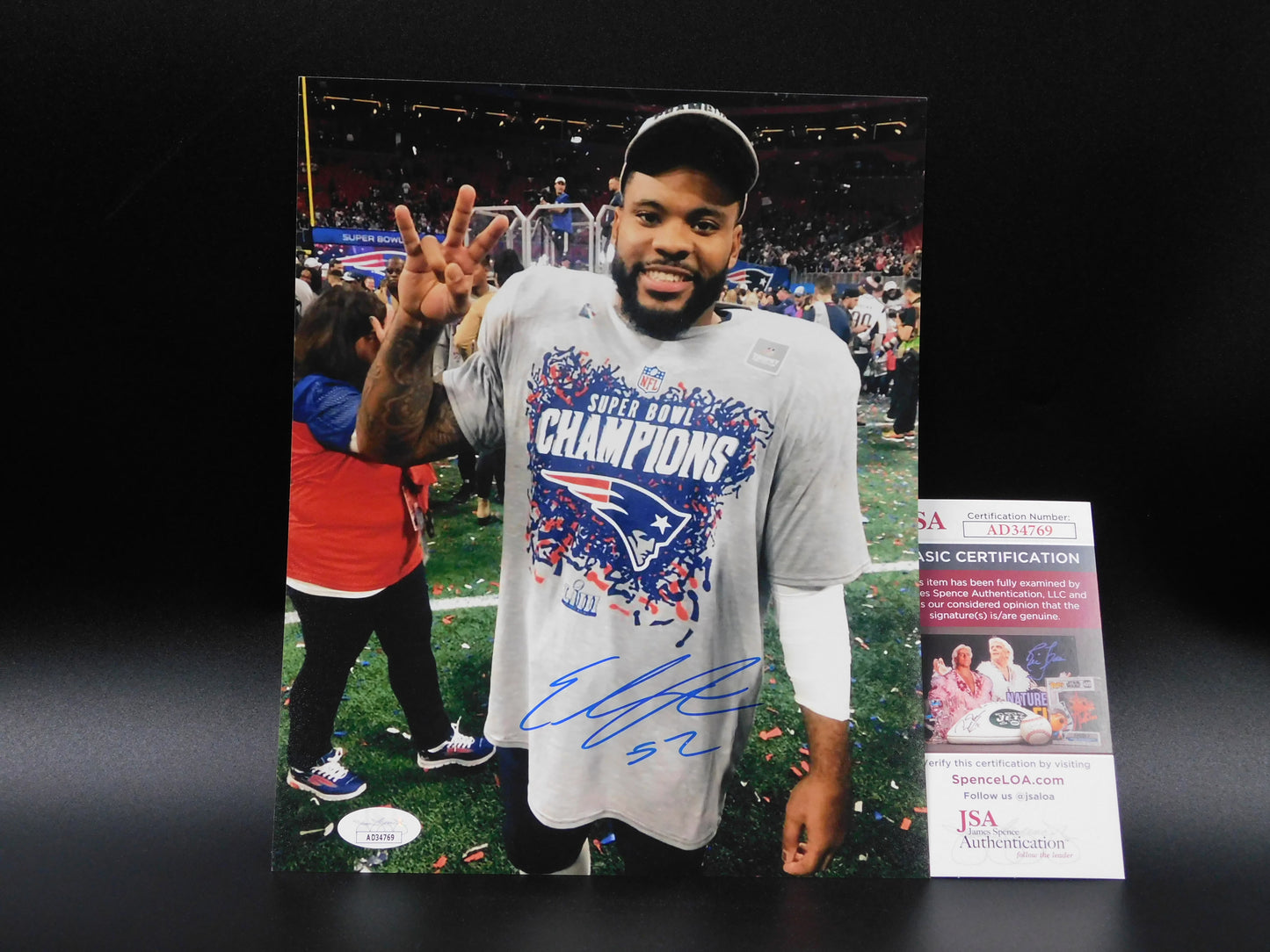 Elandon Roberts Signed/Autographed 8x10 Photo New England Patriots JSA COA