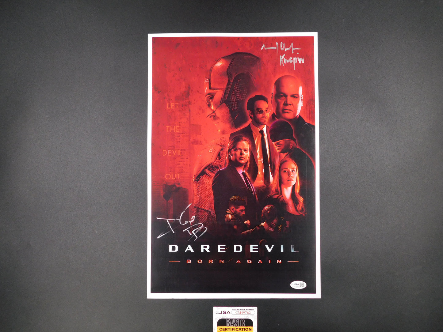 Charlie Cox & Vince Signed/Autographed Daredevil 11x17 Movie Poster JSA COA (A)