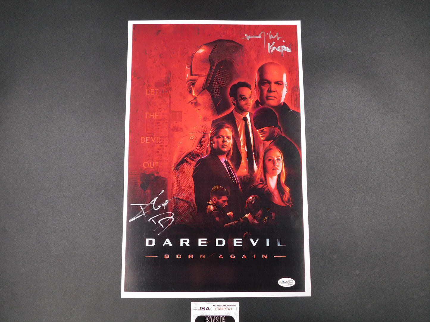 Charlie Cox & Vince Signed/Autographed Daredevil 11x17 Movie Poster JSA COA (B)