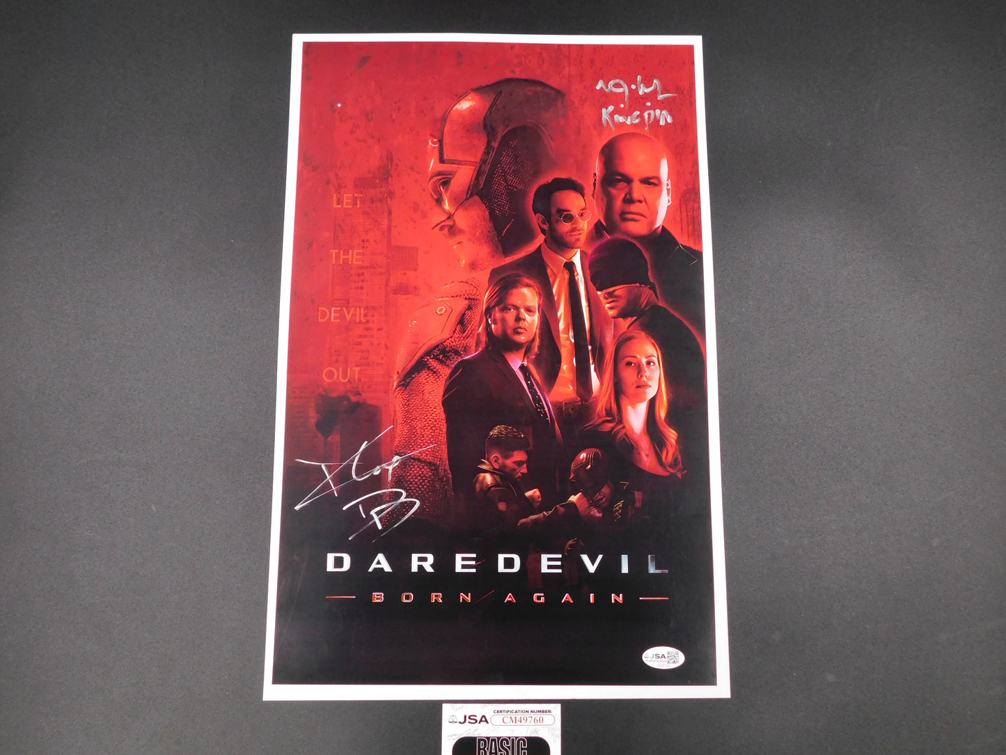 Charlie Cox & Vince Signed/Autographed Daredevil 11x17 Movie Poster JSA COA (D)