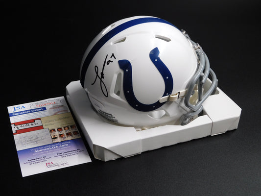 Laiatu Latu Signed Autographed Indianapolis Colts Speed Throwback Mini Helmet JSA COA