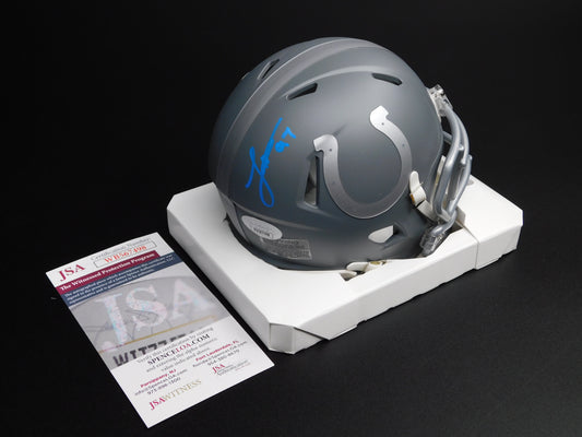 Laiatu Latu Signed Autographed Indianapolis Colts Speed Slate Mini Helmet JSA COA