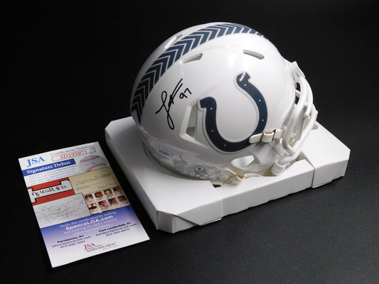 Laiatu Latu Signed Autographed Indianapolis Colts Speed STS Mini Helmet JSA COA