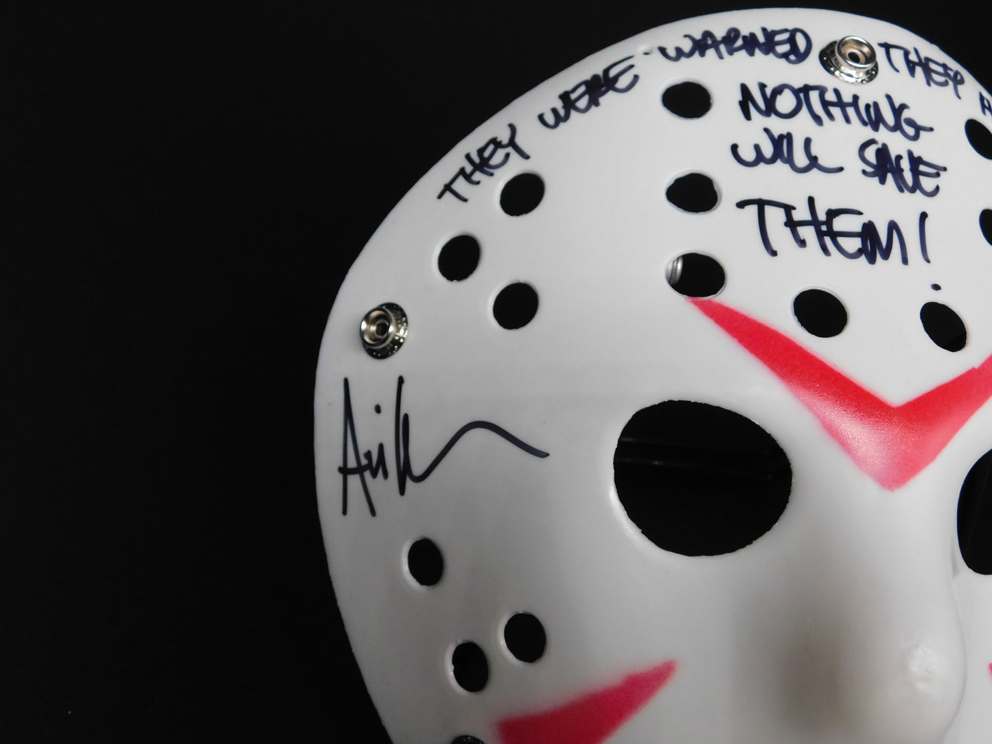 Ari Lehman Signed Autographed Jason Voorhees White Hockey Mask Friday The 13th Quote JSA COA