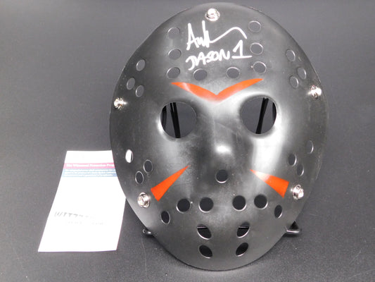 Ari Lehman Signed Autographed Jason Voorhees Black Hockey Mask Friday The 13th JSA COA