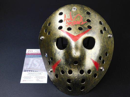 Ari Lehman Signed Autographed Jason Voorhees Gold Hockey Mask Friday The 13th JSA COA