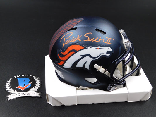 Patrick Pat Surtain II PSII Signed Denver Broncos 2024 Speed Mini Helmet BAS COA