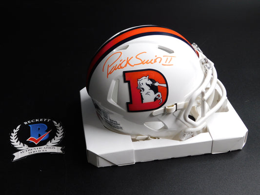 Patrick Pat Surtain II PSII Signed Denver Broncos Snow Capped Speed Mini Helmet BAS COA