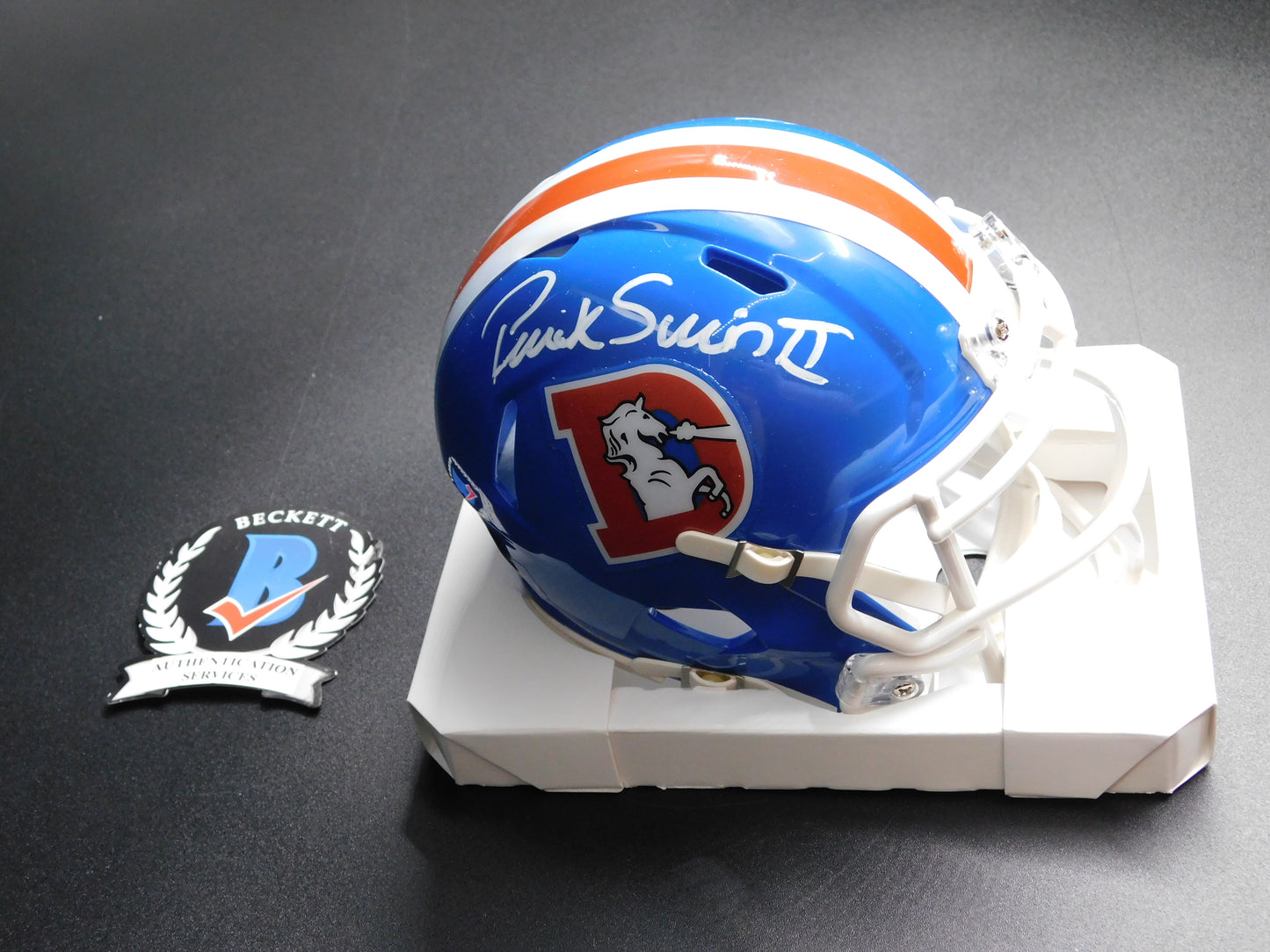 Patrick Pat Surtain II PSII Signed Denver Broncos Throwback Speed Mini Helmet BAS COA