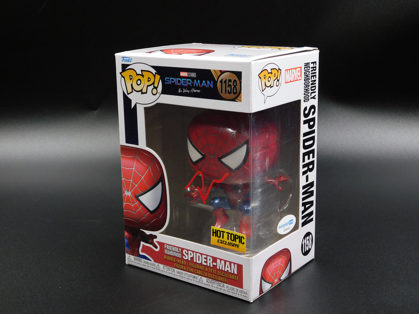 Tobey Maquire Signed Autographed Funko Pop 1158 Spider-Man No Way Home Peter Parker ACOA
