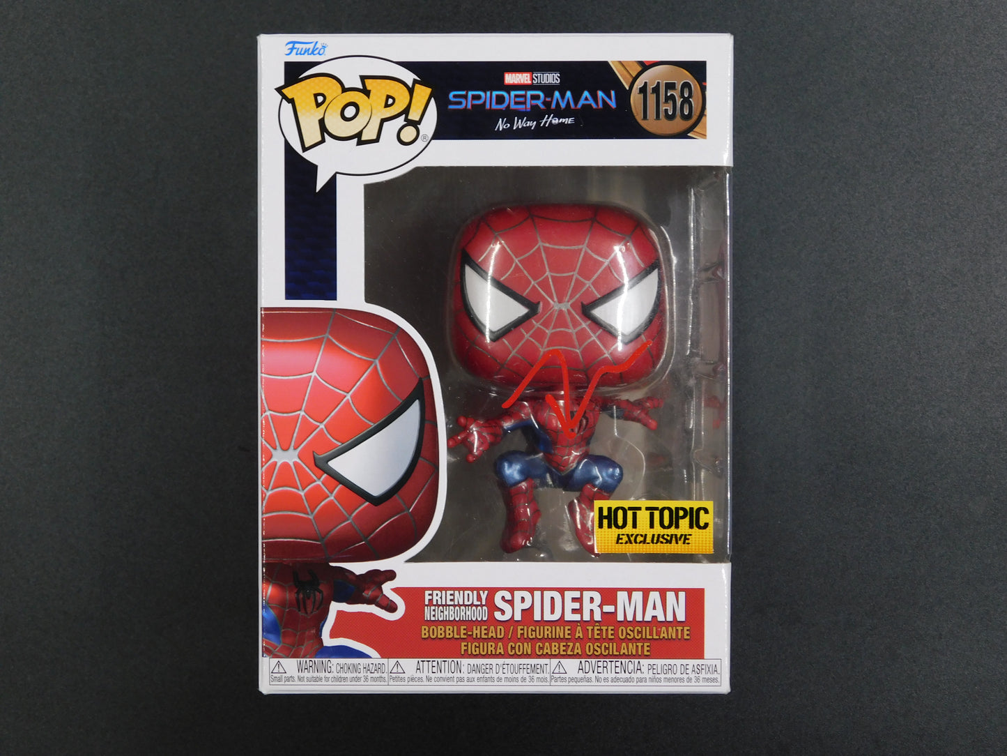 Tobey Maquire Signed Autographed Funko Pop 1158 Spider-Man No Way Home Peter Parker ACOA