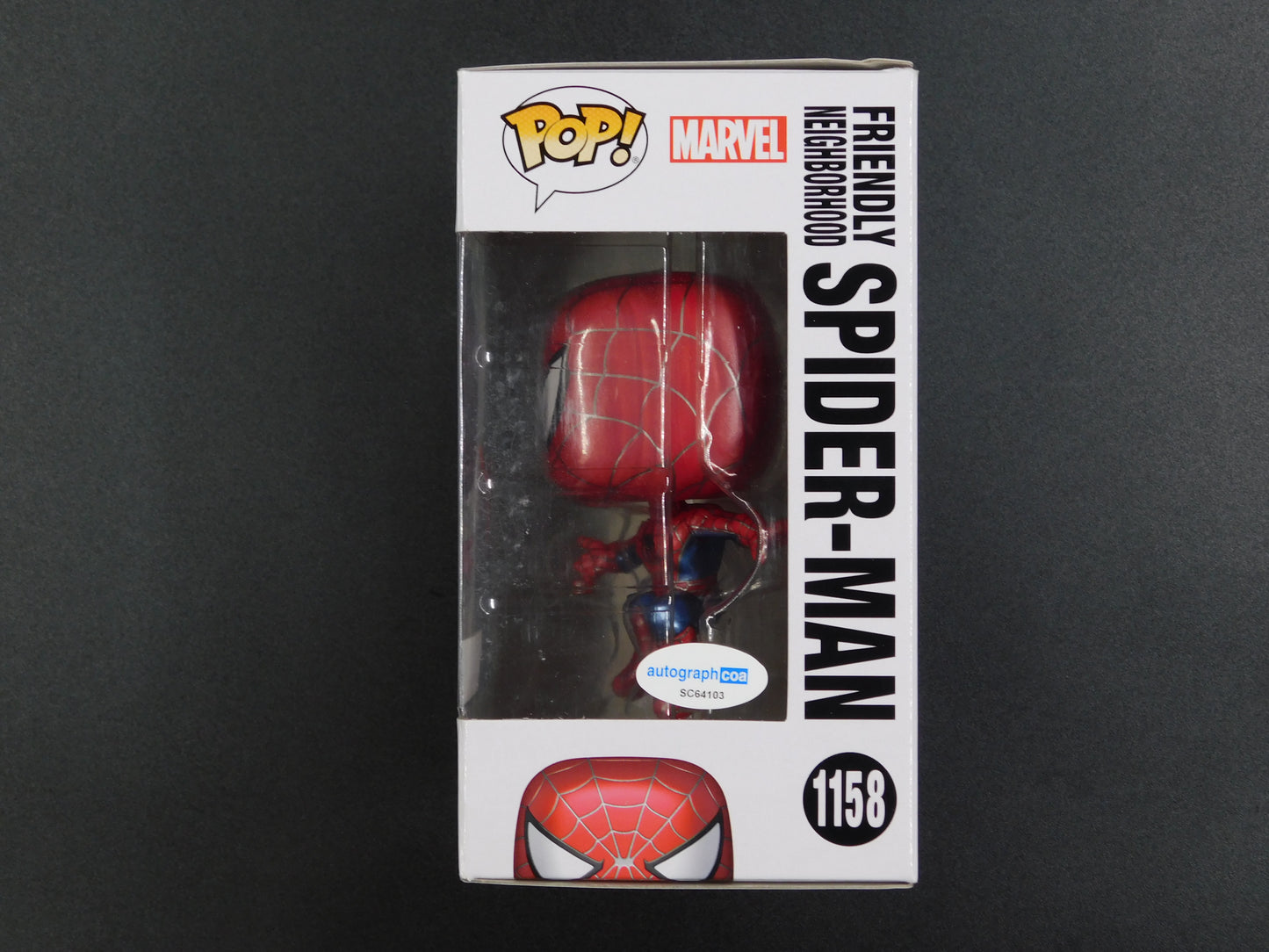Tobey Maquire Signed Autographed Funko Pop 1158 Spider-Man No Way Home Peter Parker ACOA