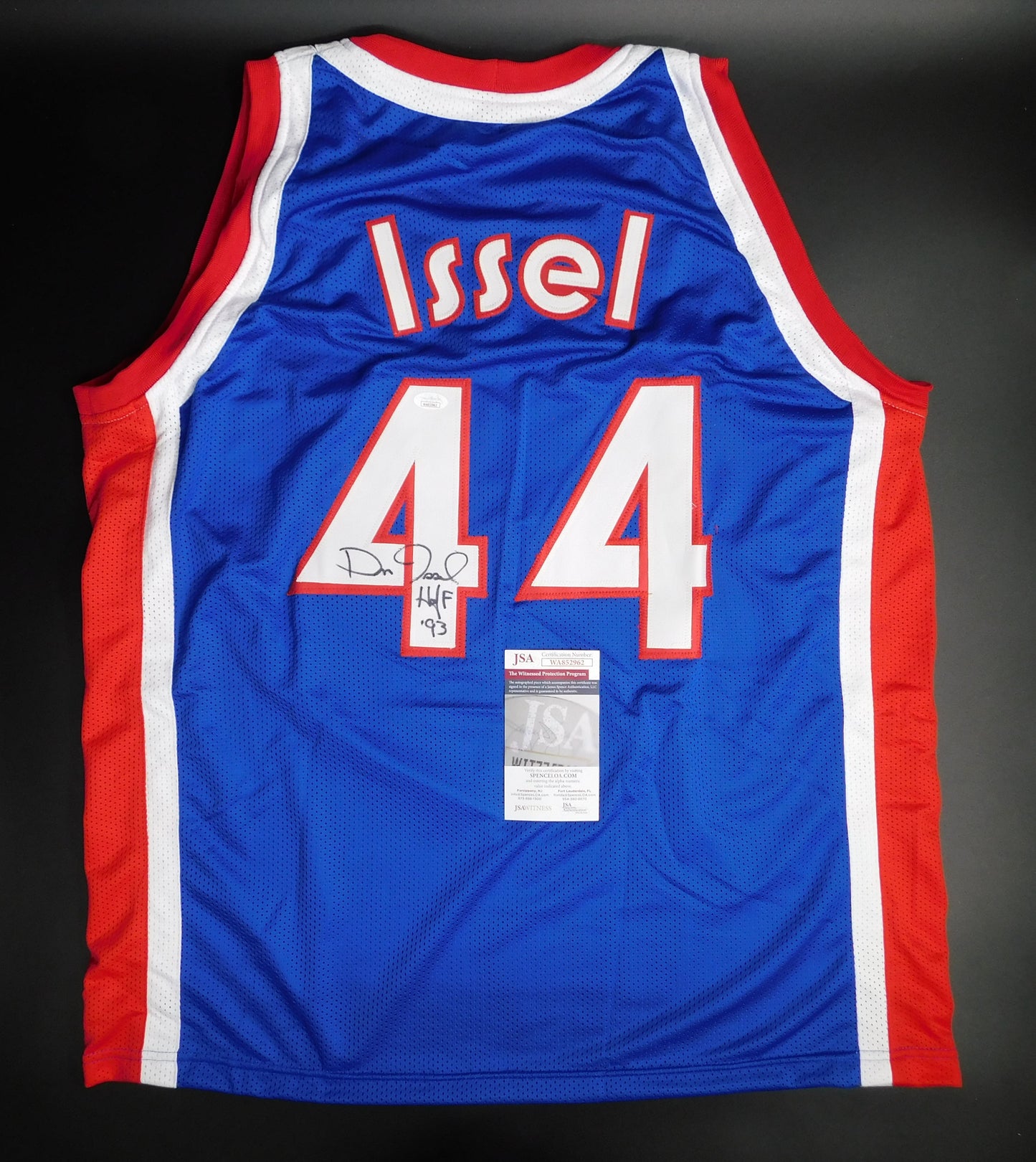 Dan Issel Signed Autographed Kentucky Colonels Basketball Jersey HOF KU JSA COA